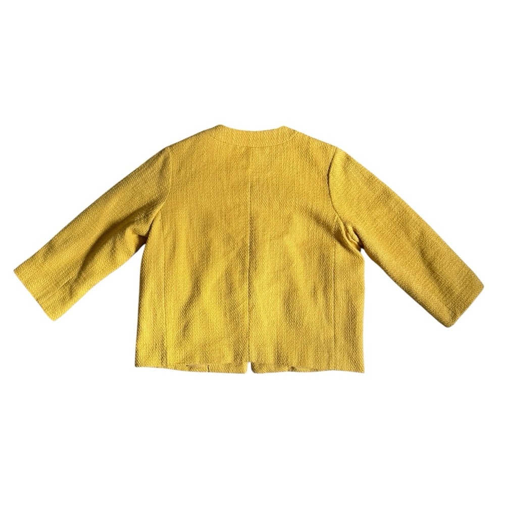 Chicos Textured Swing Jacket Size Medium Mustard … - image 3